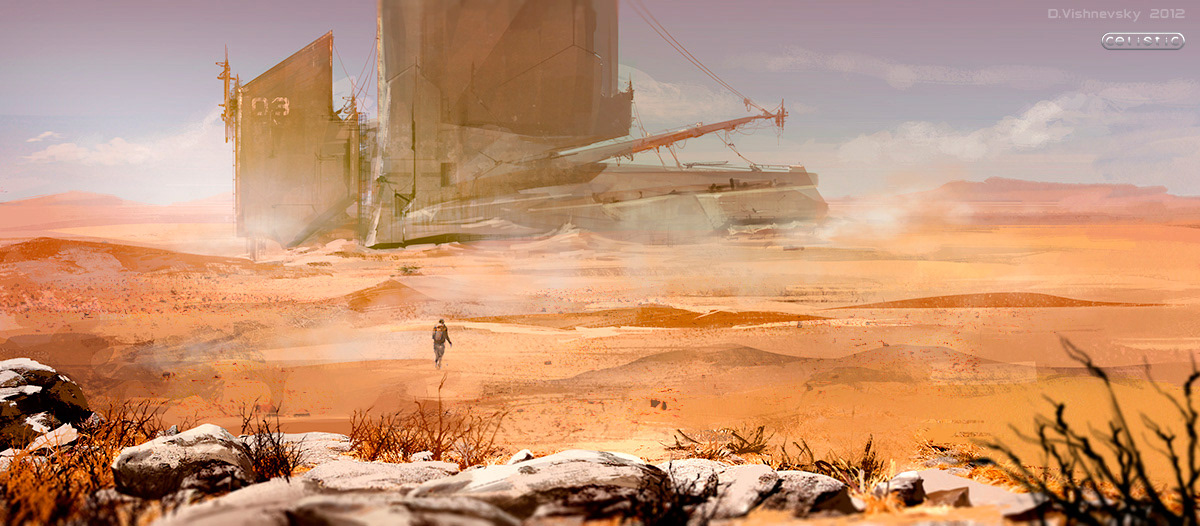 пейзаж  город  научно-фантастический ldimonl космический корабль городской робот Weapon