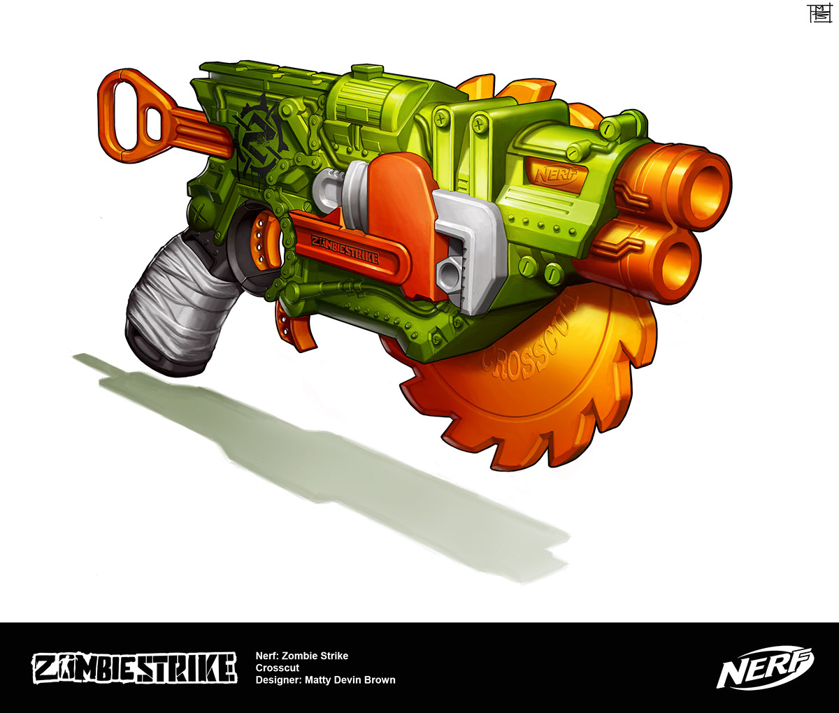 nerf sci-fi post-apocalypse zombie zombiestrike Blaster sawblade melee weapon