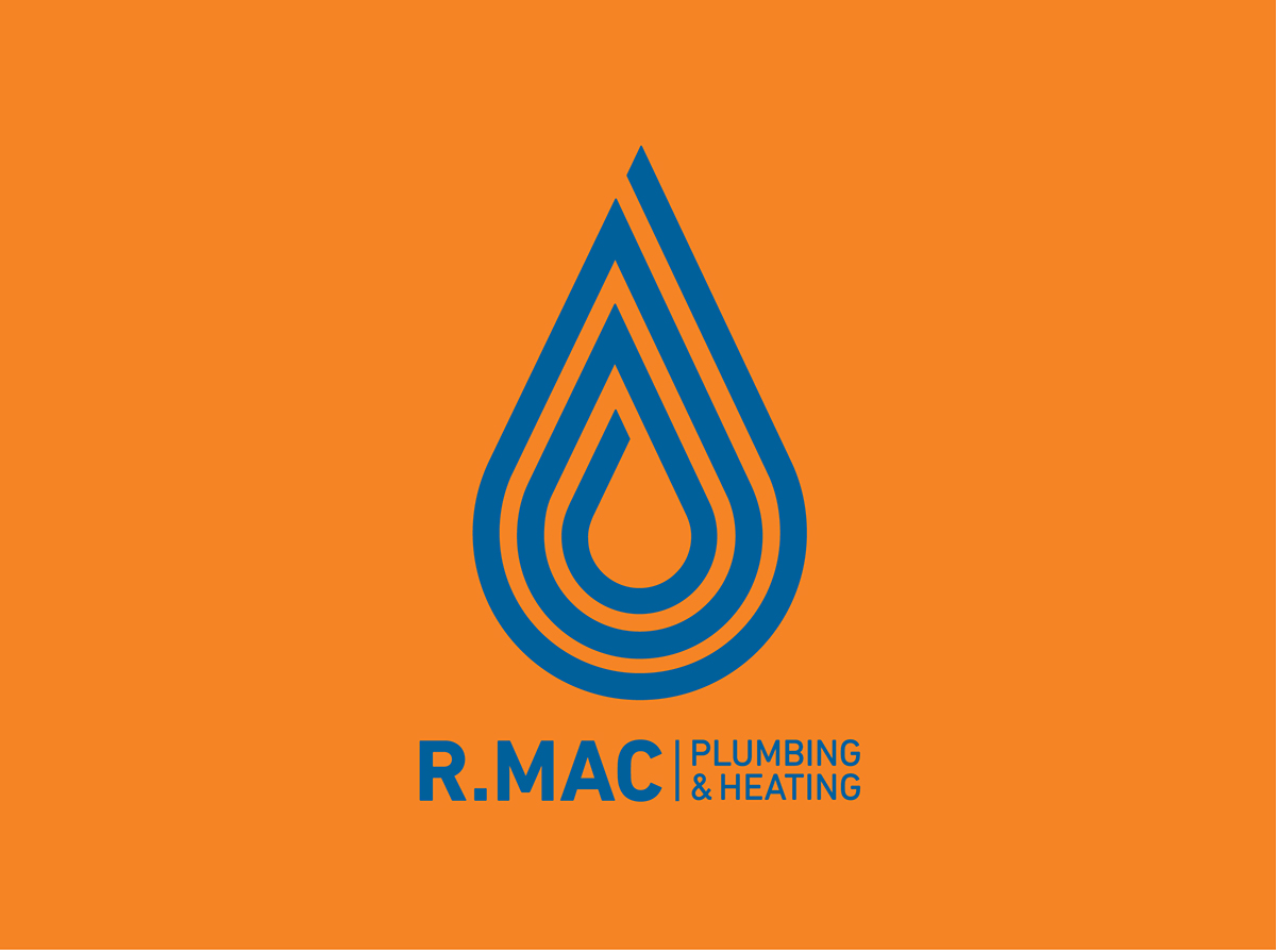 logo brand Icon identity thicklines Plumbing heating local business mark Custom Icon Fossil flame droplet