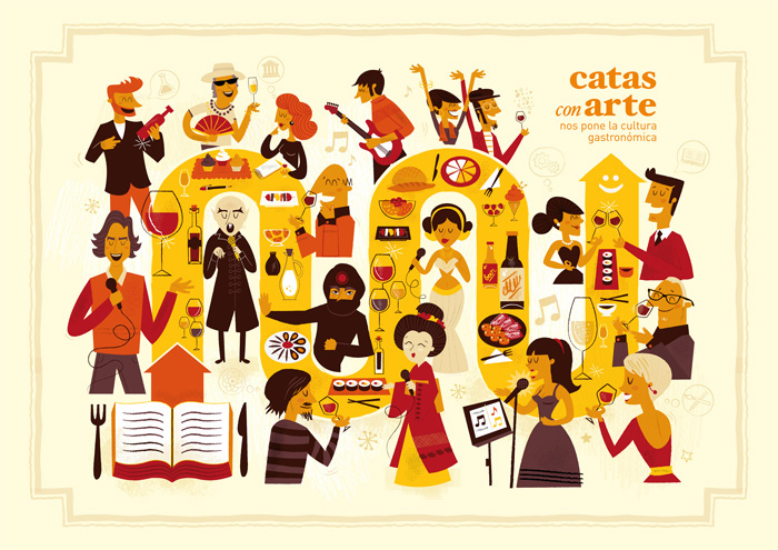 ilustracion catas Comidas bebidas musica arte