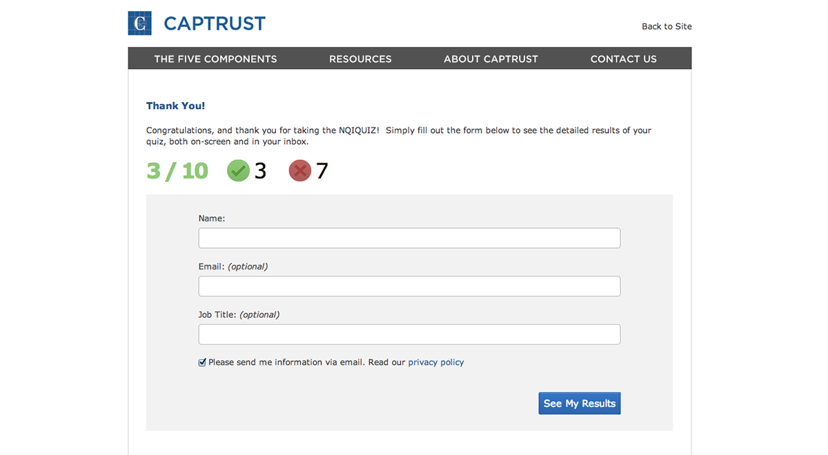 Captrust  financial  web design online test