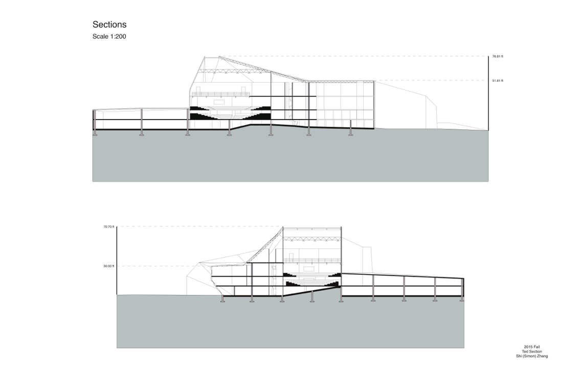plans sections Performing Art Center