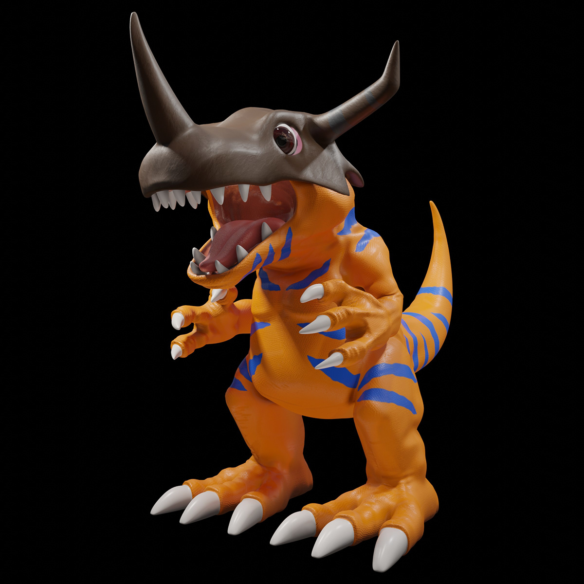 3D 3dmodeling 3dsculpting belnder Character Digimon greymon modeling Render texturing
