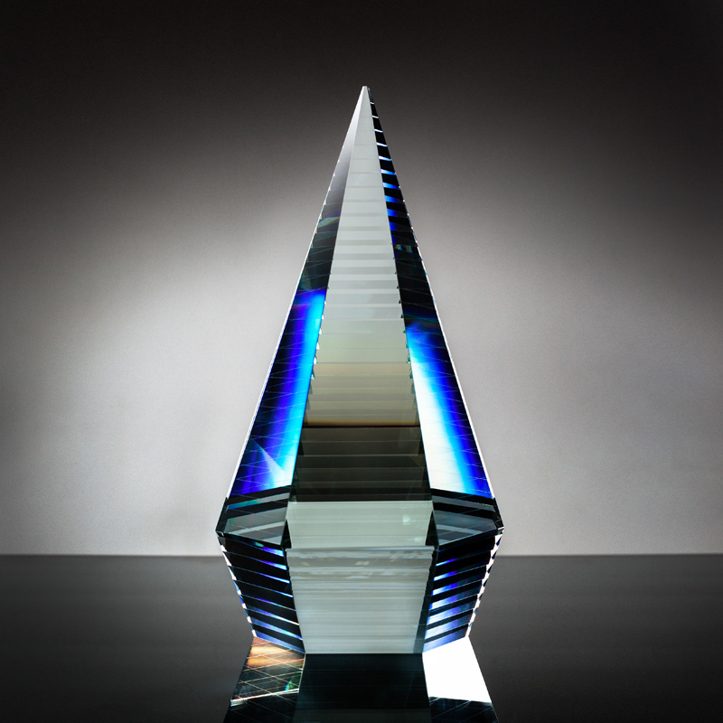 glass design glass sculpture award diamond  optic