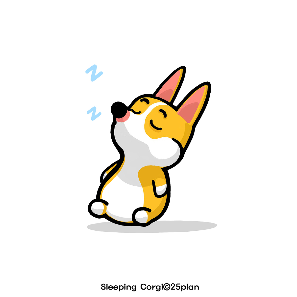Sleeping Corgi artwork image pattern Welshcorgi dog funny cute