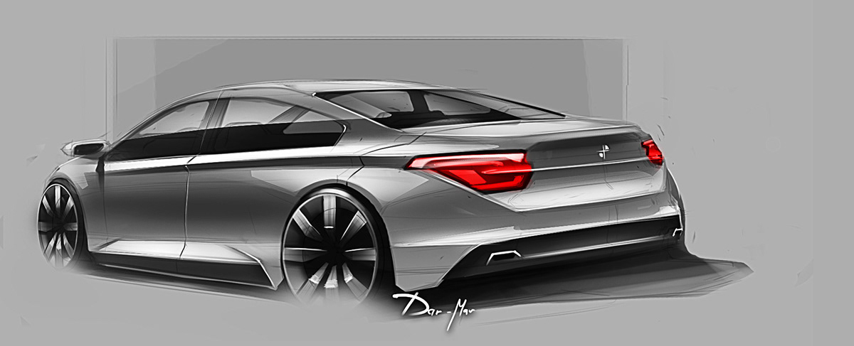 car design  design rendering 2D photoshop