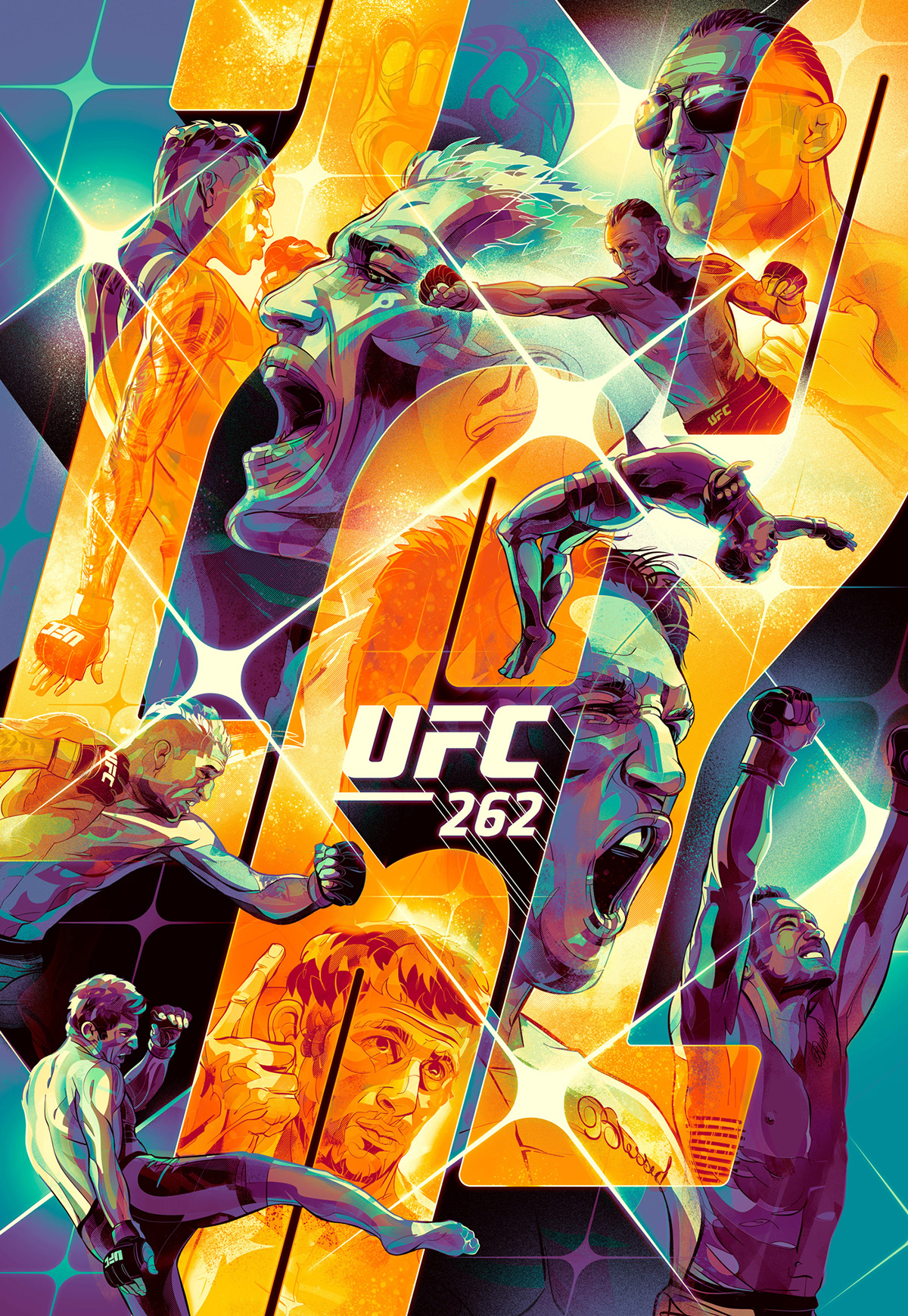 Artist series poster for the UFC 262 event.  Oliveira vs Chandler
