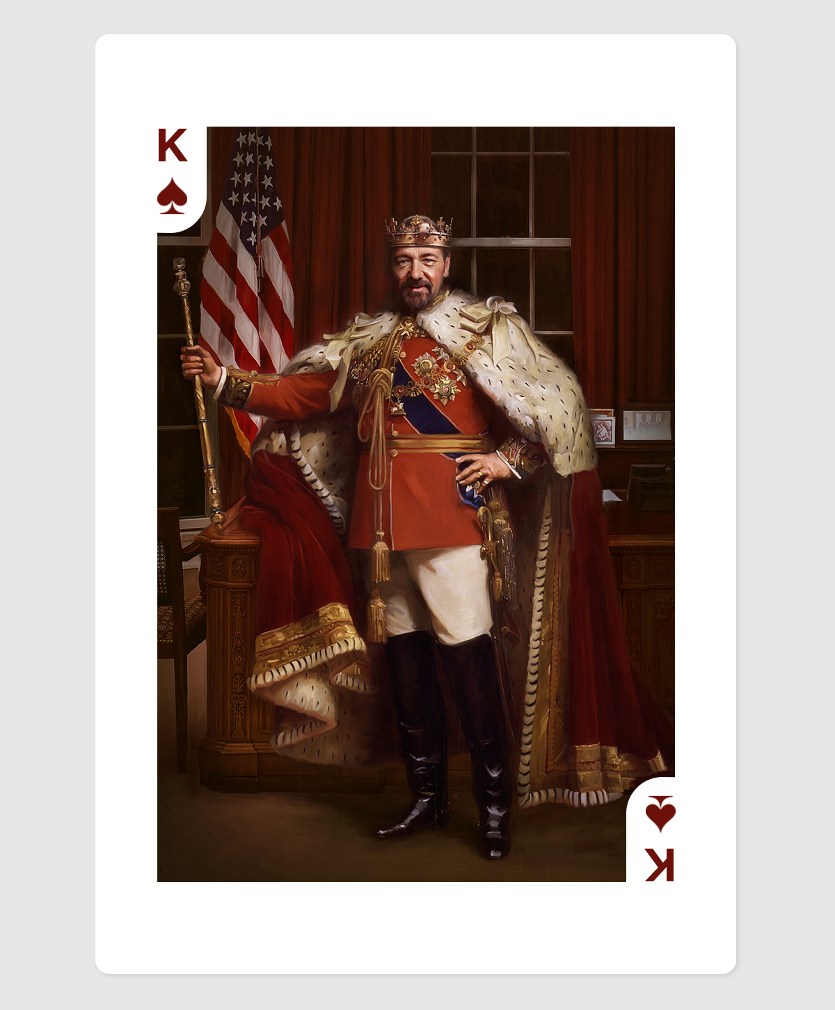 digital painting house of cards Little White Lies Kevin Spacey Frank Underwood photoshop Playing Cards