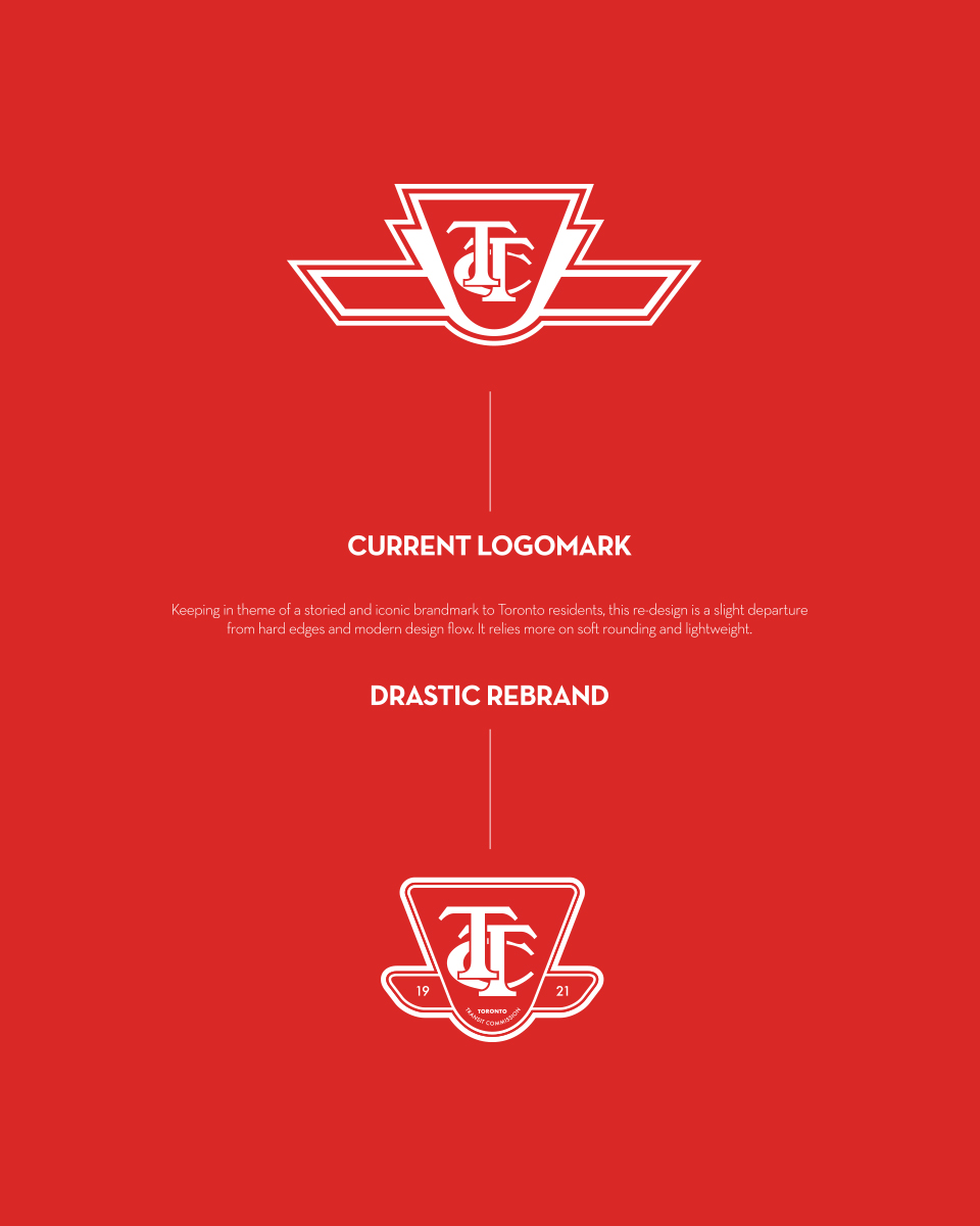 Rebrand wayfinding Toronto branding  logo brand manual neutraface font ttc