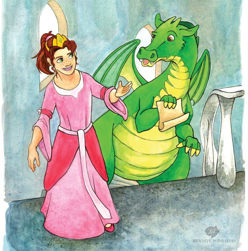 dragon childrens book Princess ILLUSTRATION  Christmas fantasy