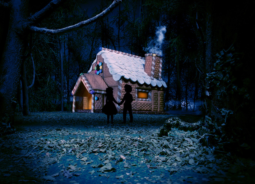 Hansel gretel Fratelli Grimm casa abitazione dolci caramelle Marzapane bambini strega fiaba cioccolata Biscotti foresta bosco