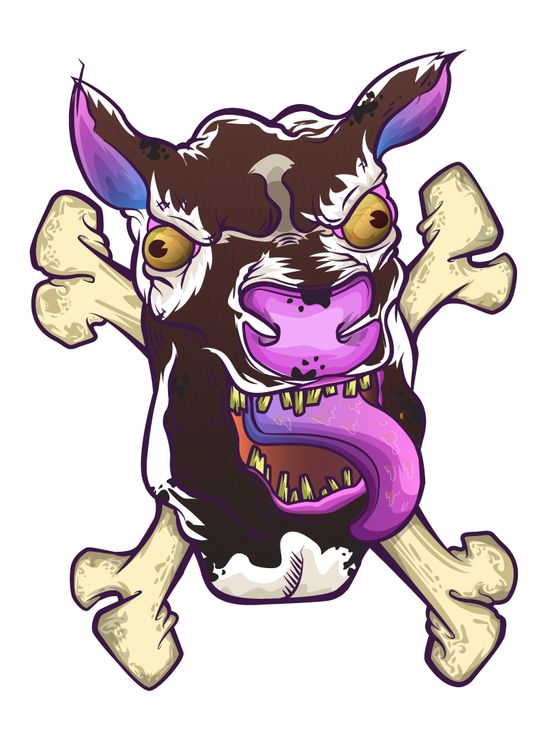vector ilustration animals cow horse pig sheep farm bones skull