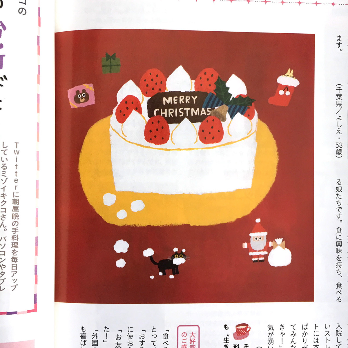 cooking magazine Cat season ILLUSTRATION  kaori seno spring summer autumn winter