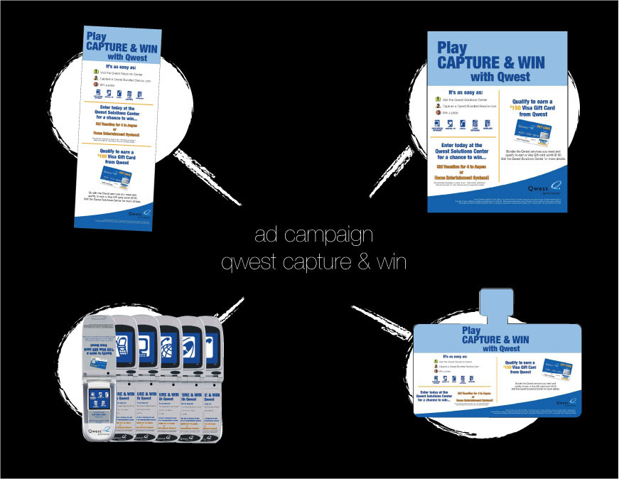 qwest communications moblie tour capture & win ad campaign POS Design Promotion Design