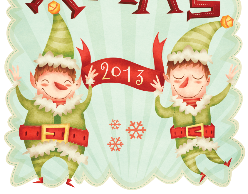 xmas Christmas merry illustracion mexico levi ortiz strauss Character texture print card holidays vector