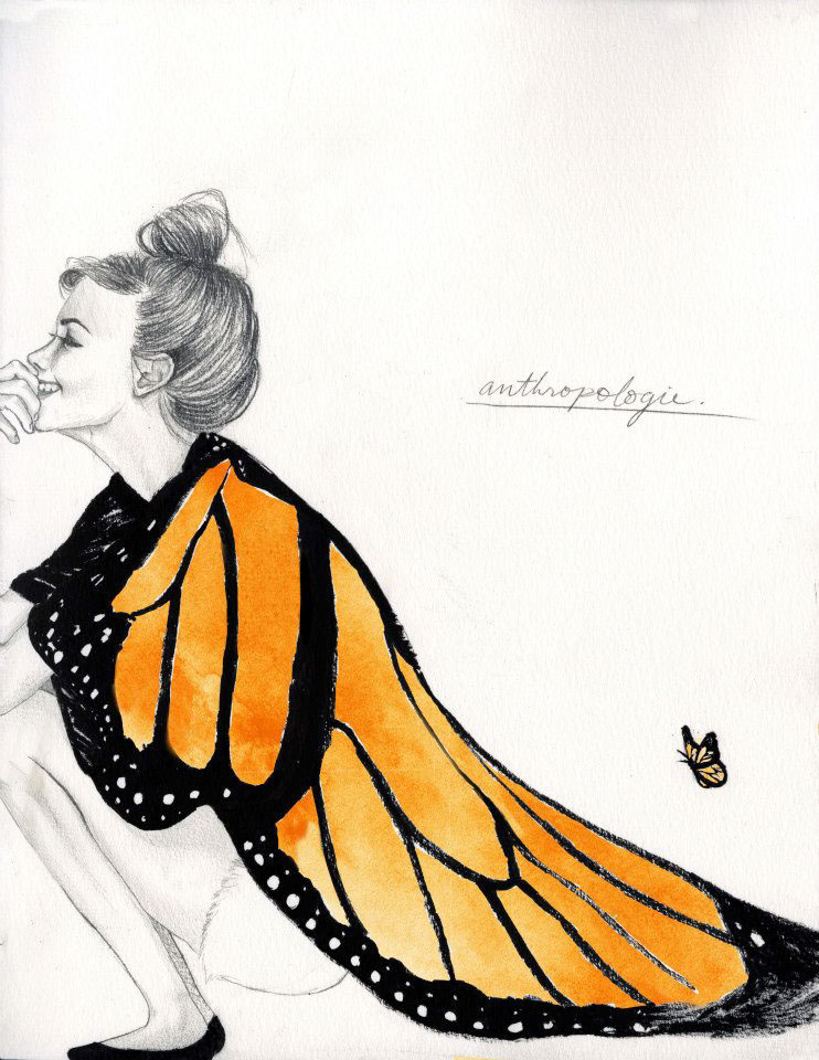 Anthropologie monarch butterfly migration endangered species earth day Window Display visual design internship