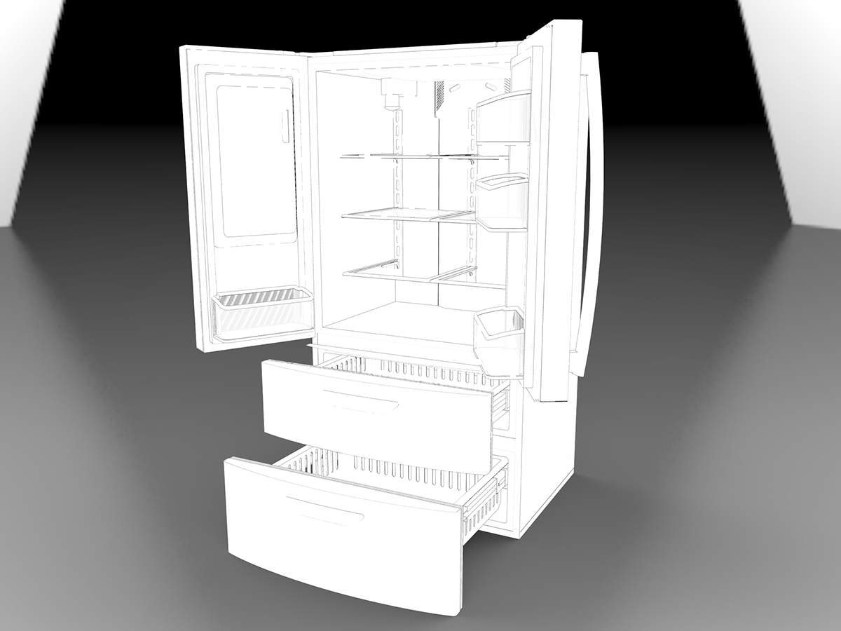 lg refrigerator rendering keyshot ds solidworks 3d modeling