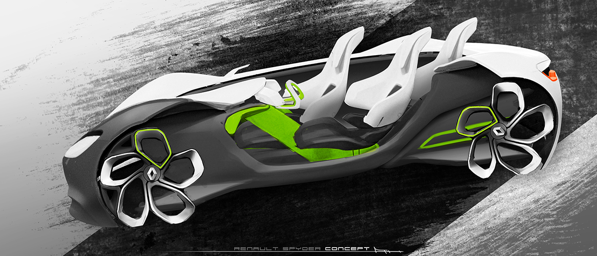 renault spyder concept student Project Pforzheim car design car sketch Claymodel scalemodel