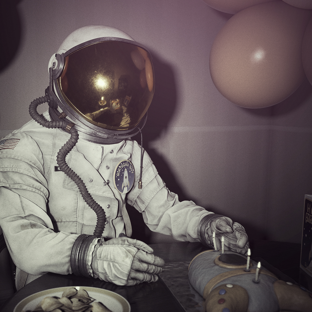 Space spaceman CG Character design photo realistic Digital Art.
