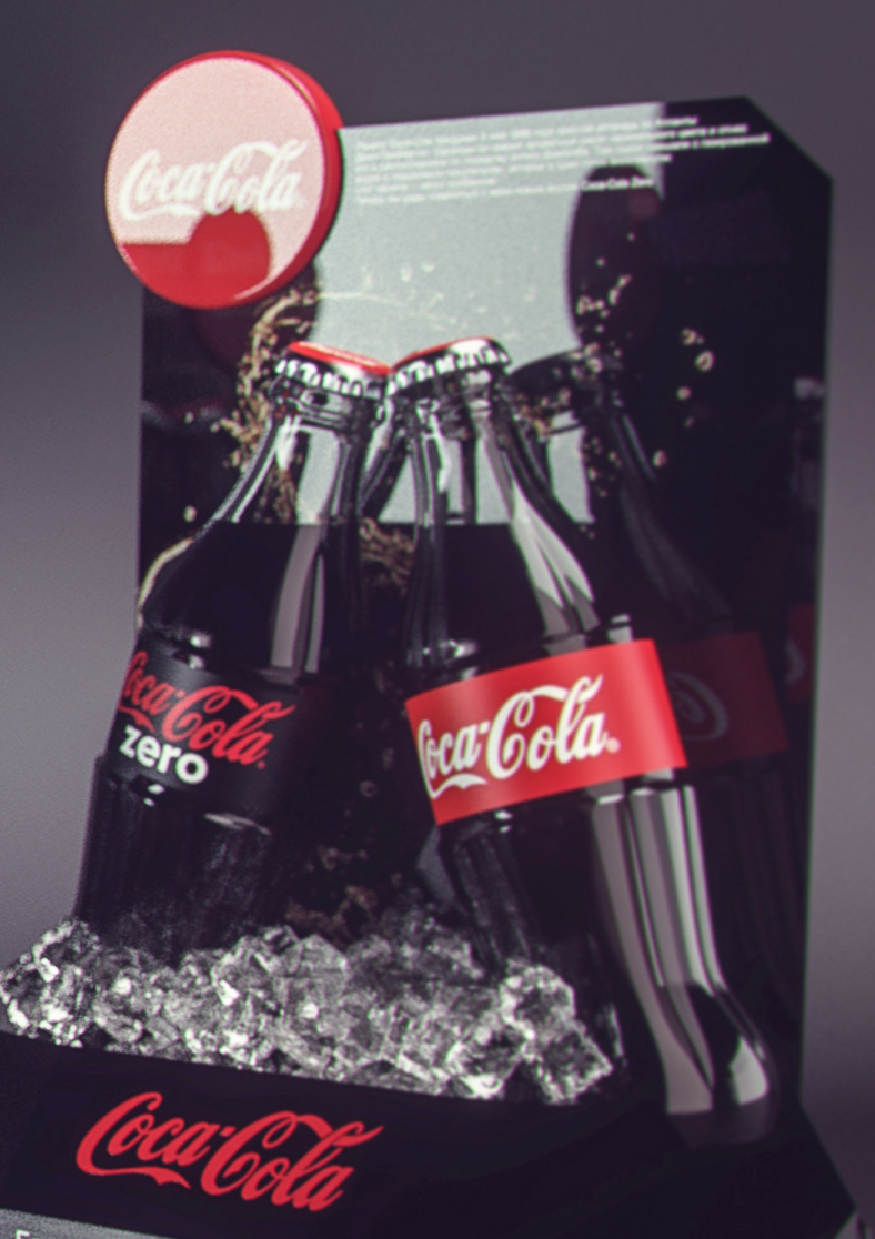 Coca Cola zero pop posm Maximov Render 3D coca cola zero visualization pos