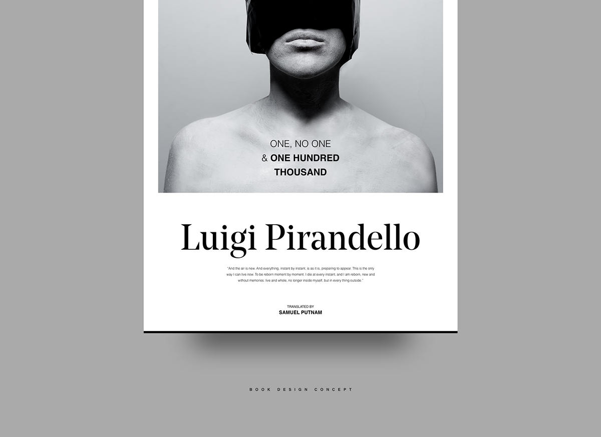 book cover design minimal Pirandello poster