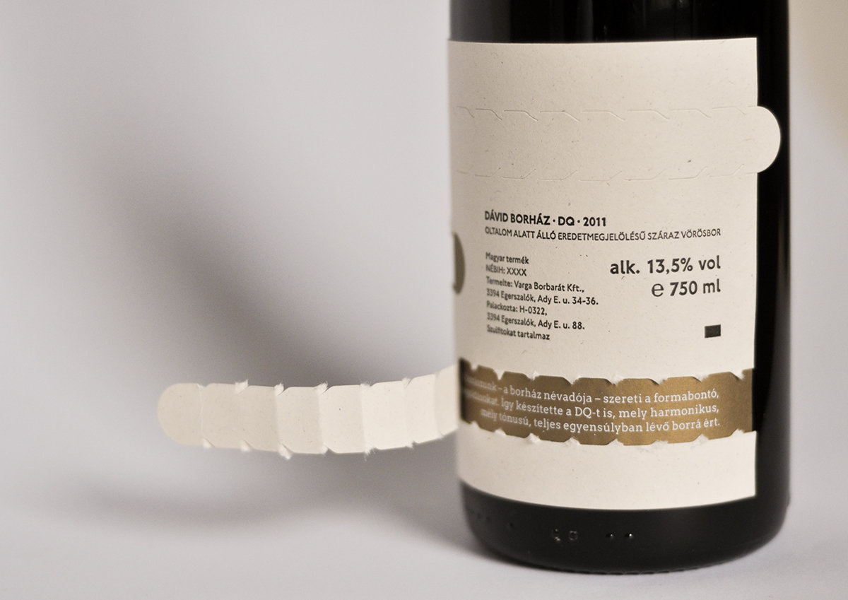 wine wina label package Perforation cuvee Cégér bor boros címke csomagolás perforáció