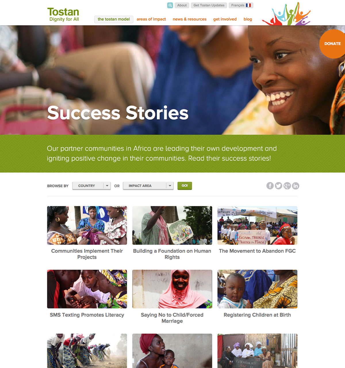 nonprofit africa Education community non-profit Website development