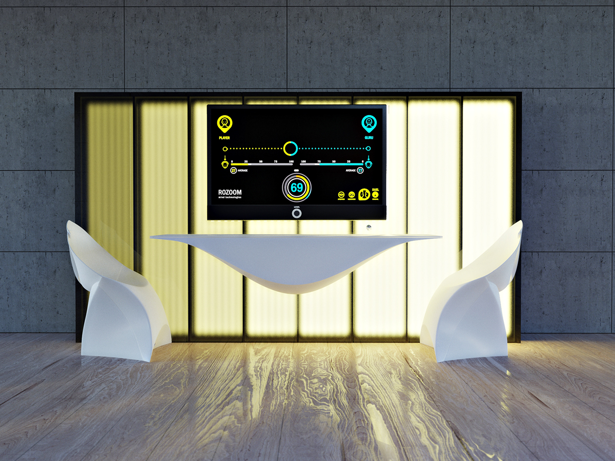 table game mindball corian design wave White simulation object controll