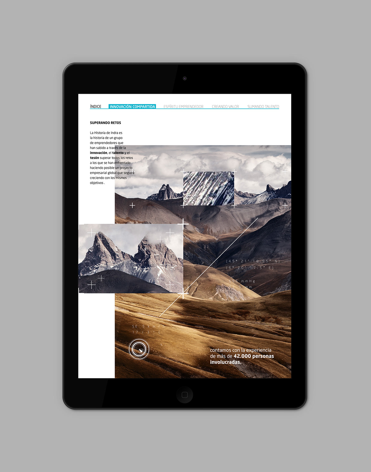 indra innovation brochure editorial Layout iPad digital ebook report 20 Years Technology progress