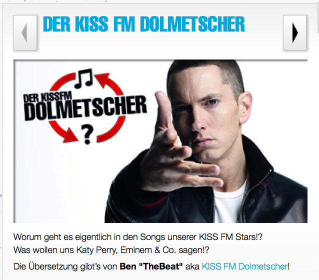KISS FM kissfm 98.8 KissFM Dolmetscher logo Musik eminem