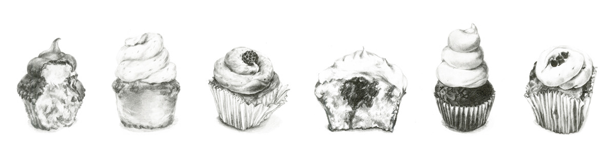 thesis  Illustration drawings bulimia Eating disorder cupcakes