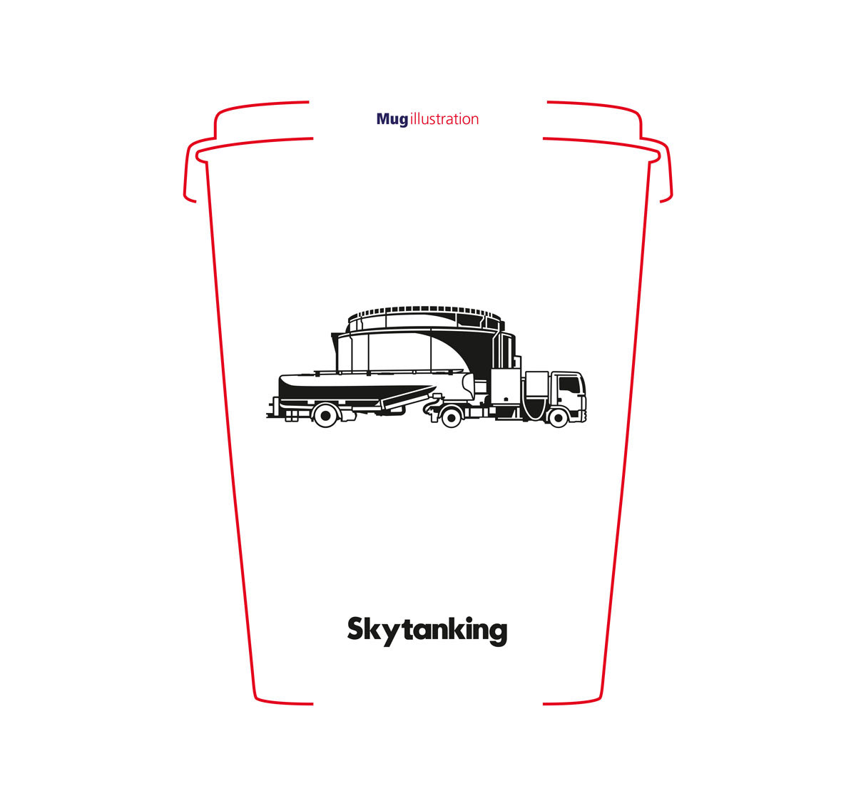 ILLUSTRATION  branding  Mug  Truck Tank engrave detail minimalistic White #HP  