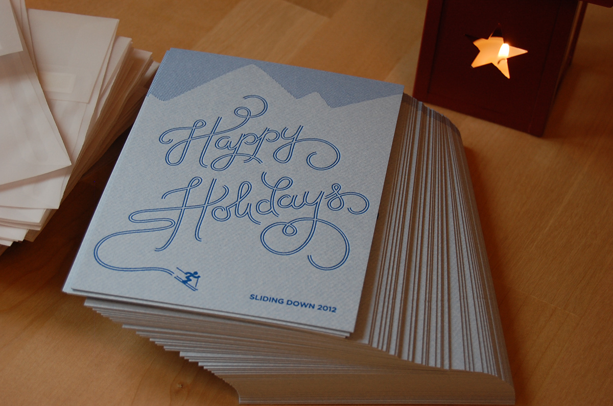lettering  letterpress Holiday Greetings