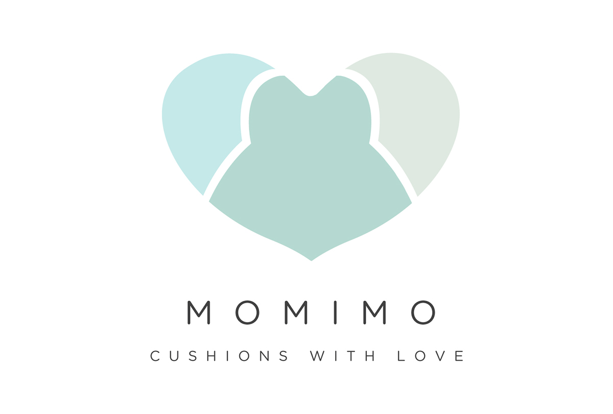 Logotipo identidad cute cushion heart pastel color