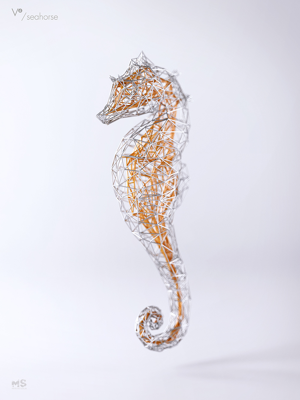 Wires wire sculpture animal concept beauty seahorse swan template sale