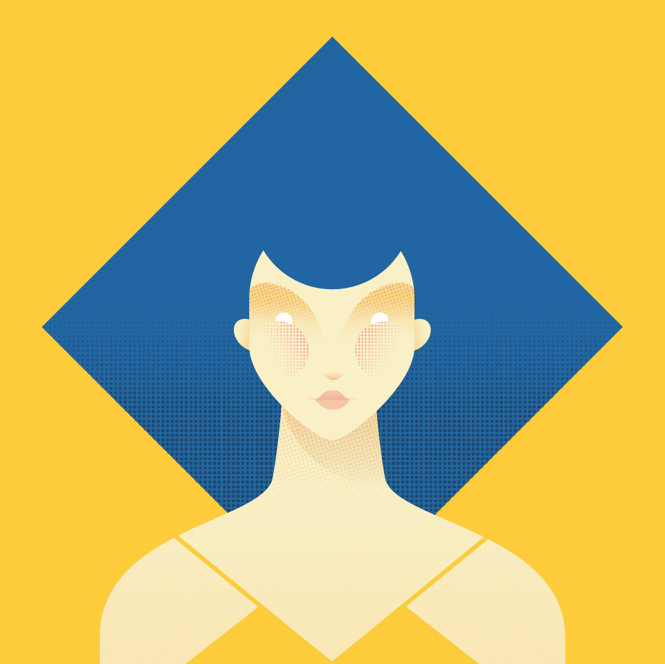 ILLUSTRATION  vector dots Character graphic Illustrator portrait geometric ladies shapes