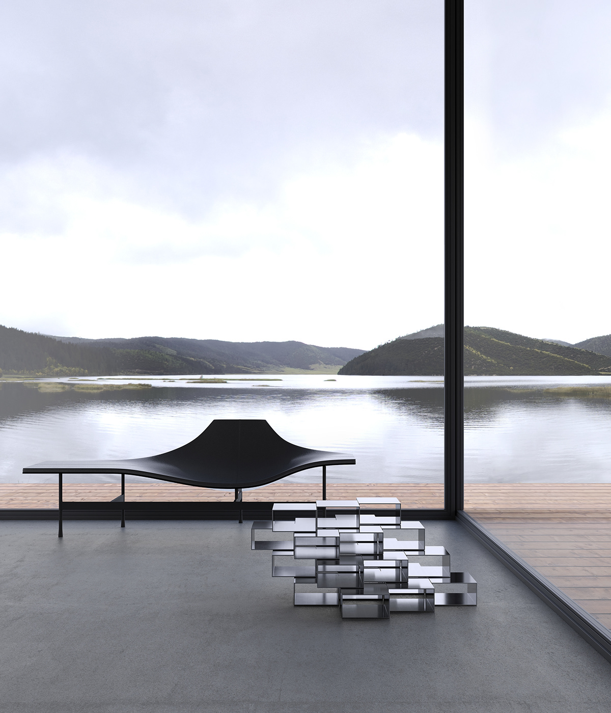 architecture archviz CGI design furniture interior design  modern Render table visualization