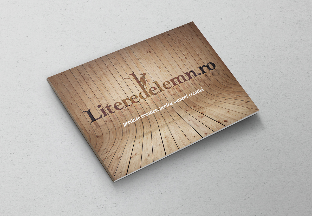 print brochure graphics Layout wood letters