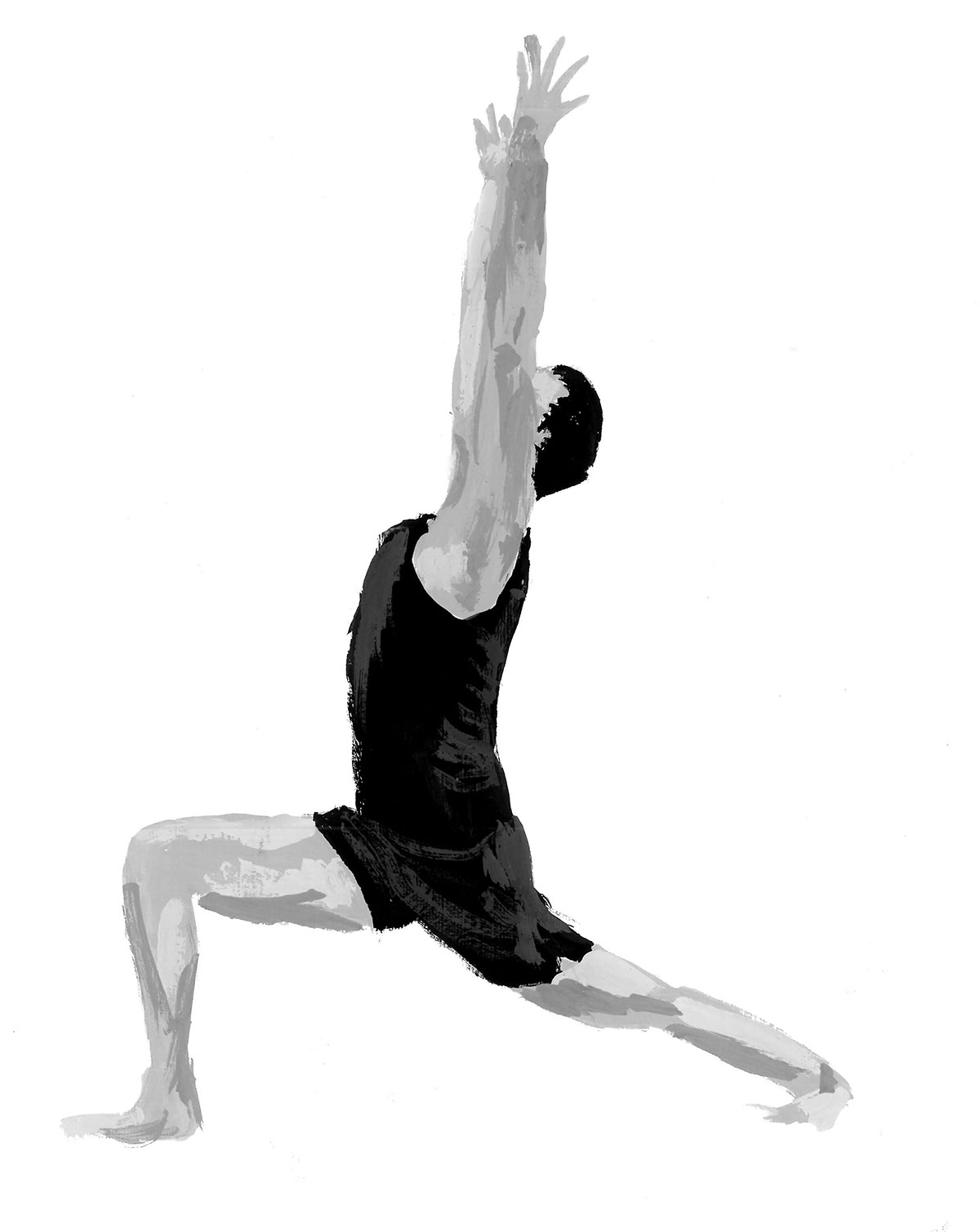 Yoga life drawing Figure Drawing educational diagram iyengar yoga iyengar monoprint goache Human Form