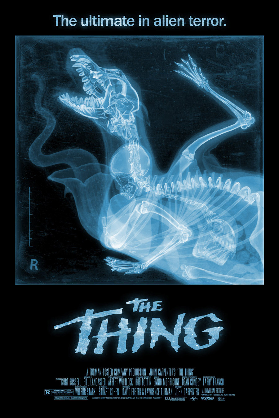 John Carpenter movie poster Poster Design poster illustration ILLUSTRATION  x-ray xray skeleton alternative movie poster the thing