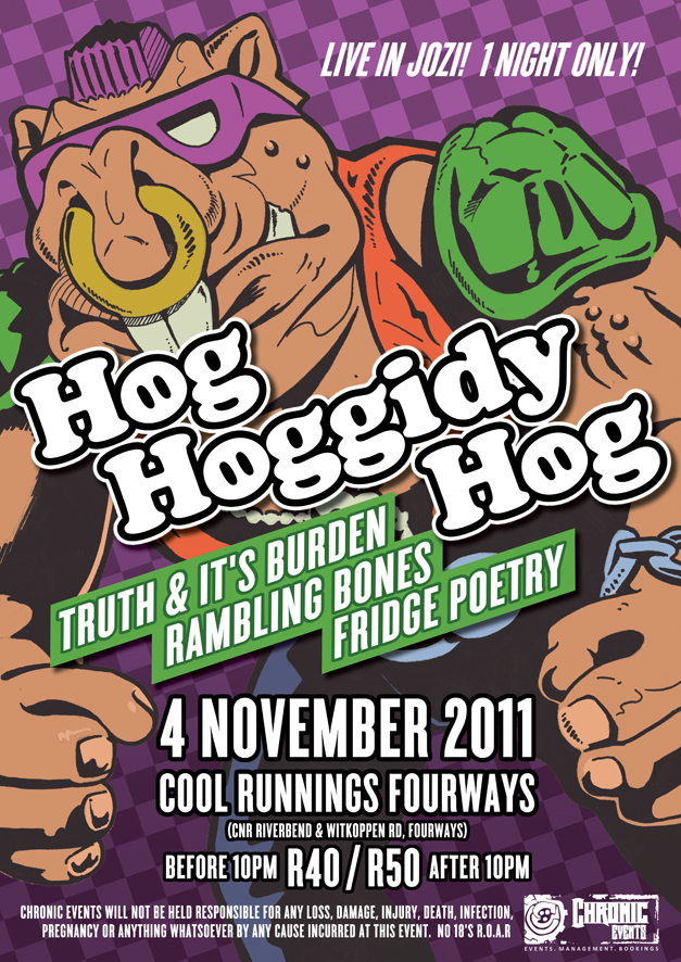 Hog Hoggidy Hog TMNT teenagemutantninjaturtles Turtles  bebop ska punk band punk poster gig poster Ninja Turtles