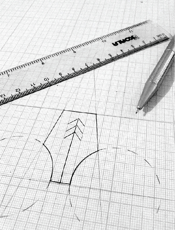 vertical arrow pluma studio stationary blanco negro triangulo rombo