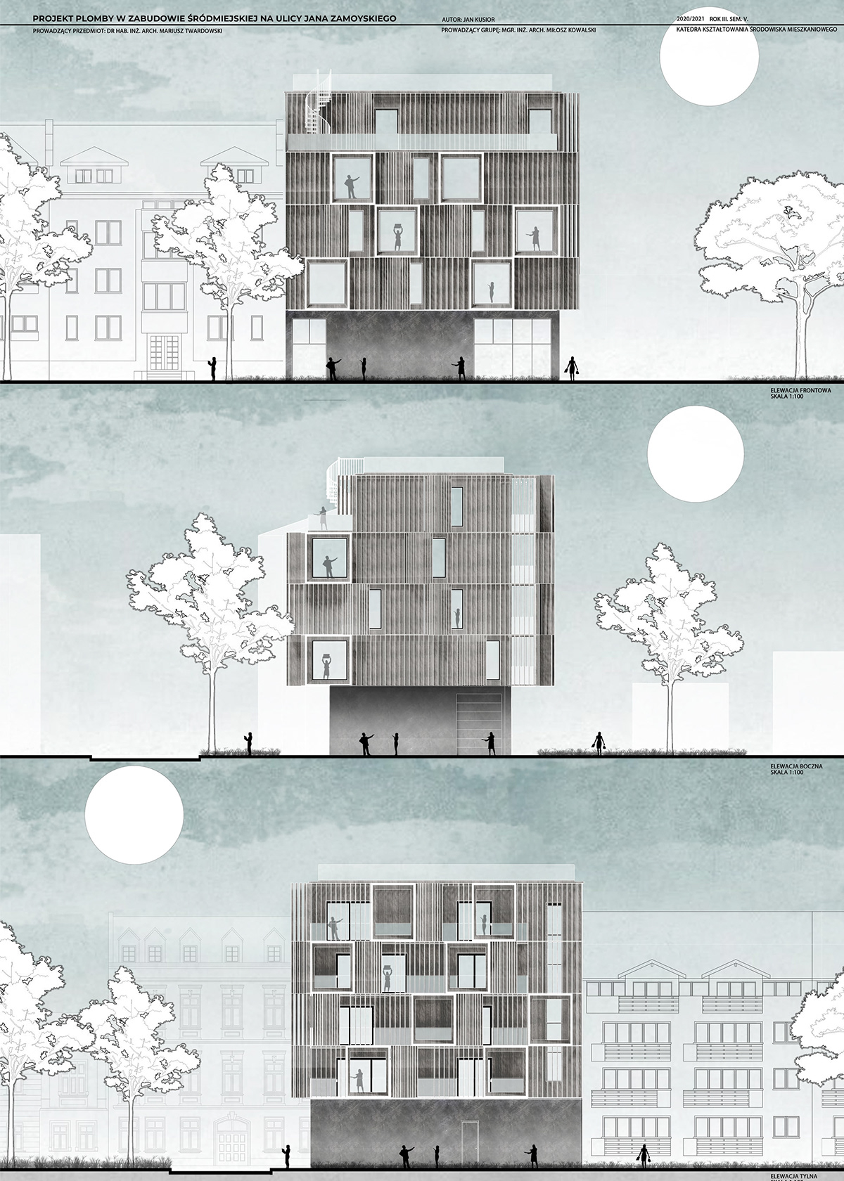 architecture cracow house Infill sketch visualization