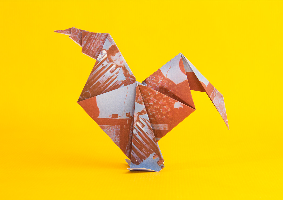 origami  japanese chinese zodiak animals Expressionism folding paper photographs Famiy personal Project rabbit Rooster crane