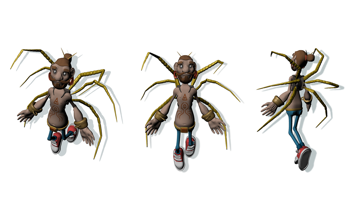Araña Mecánica - entorno y personaje ilustrado en photoshop modelado en maya - intro de vídeo juego El Ilustrador animacion LUP ANIMADO marlowe gonzalez
