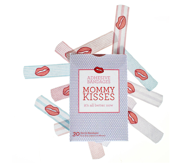 Mommy Kisses bandages aso A.S.O. Mommy Heals lips Boo Boo bandaid pattern strips mommy