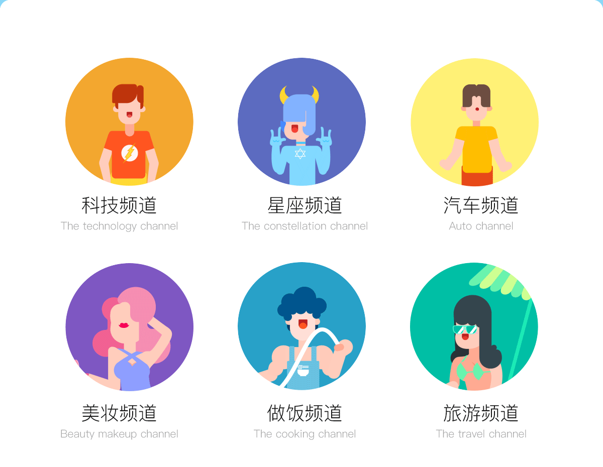 motion Character preview app brand illustrations Colourful 