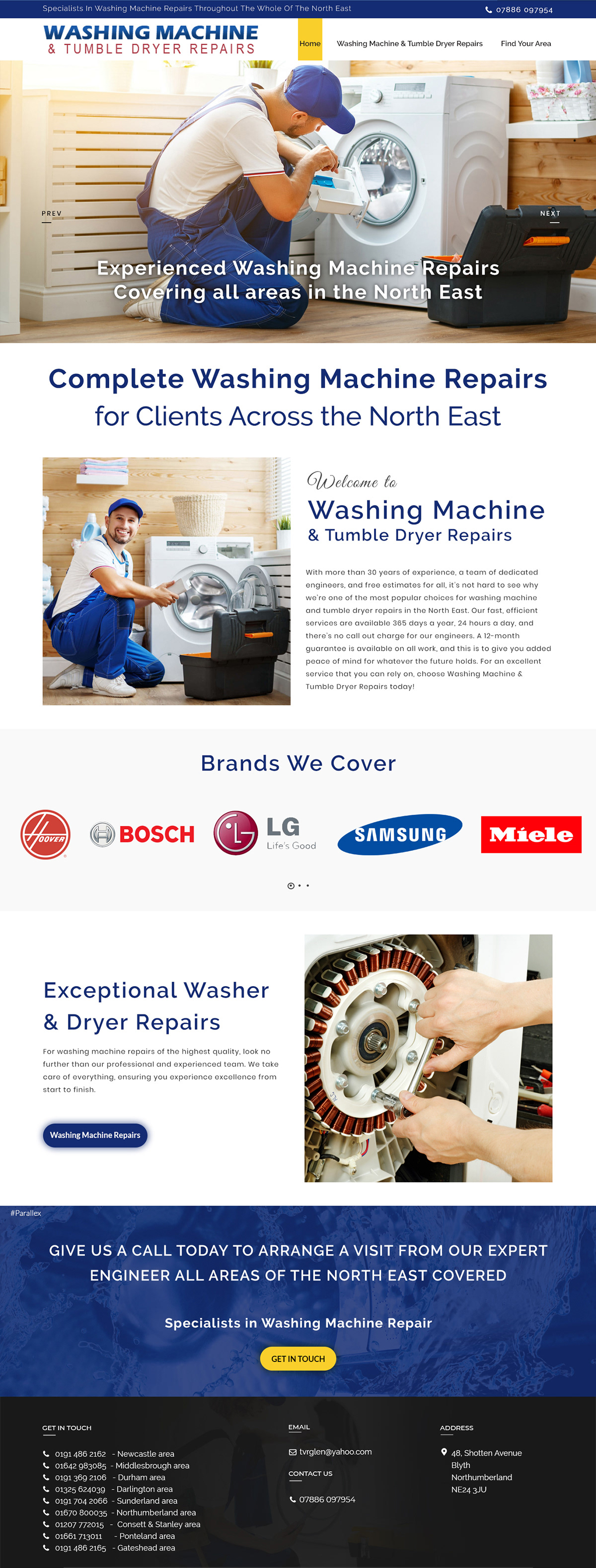 Web UI design Web Design  washing machine repair