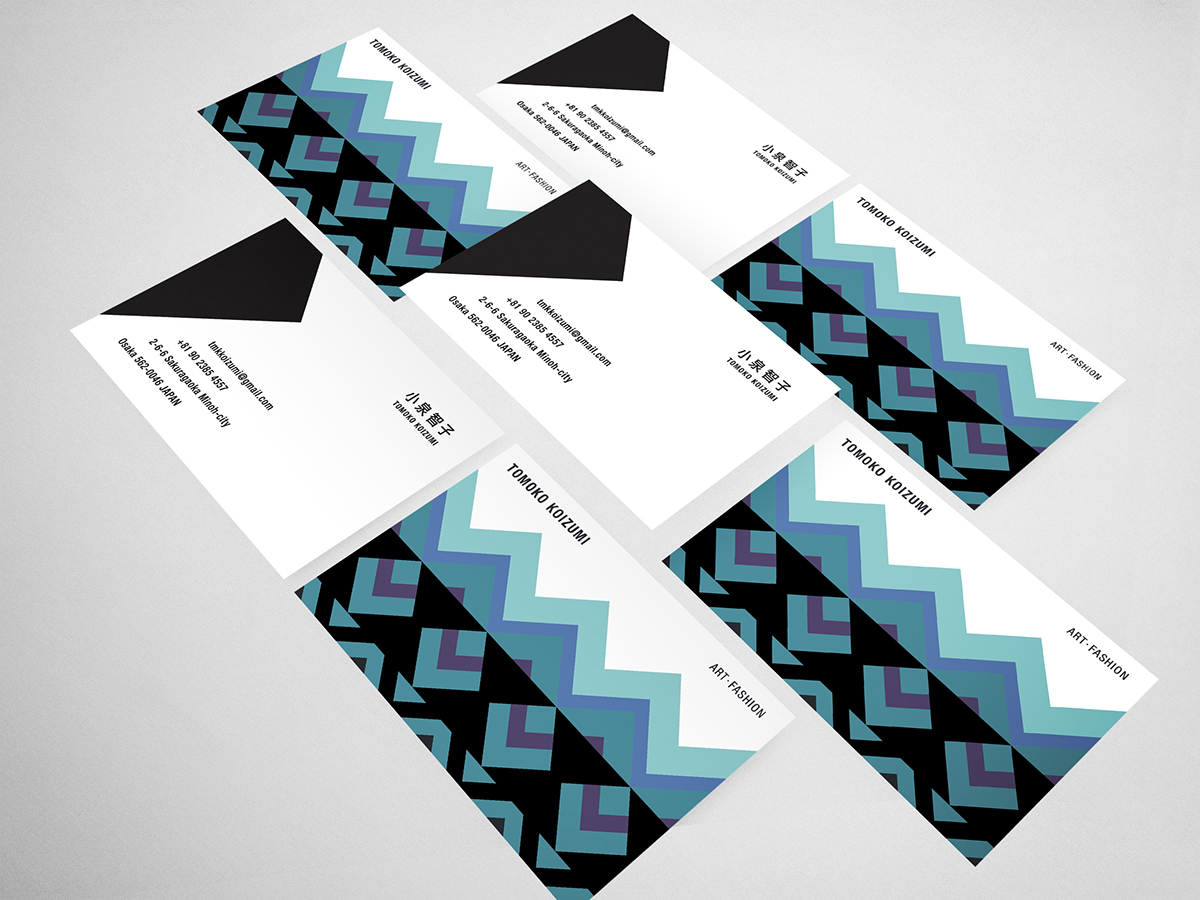 art fashionable pattern japan osaka blue namecard brand Freelance business card cold color Patterns culture