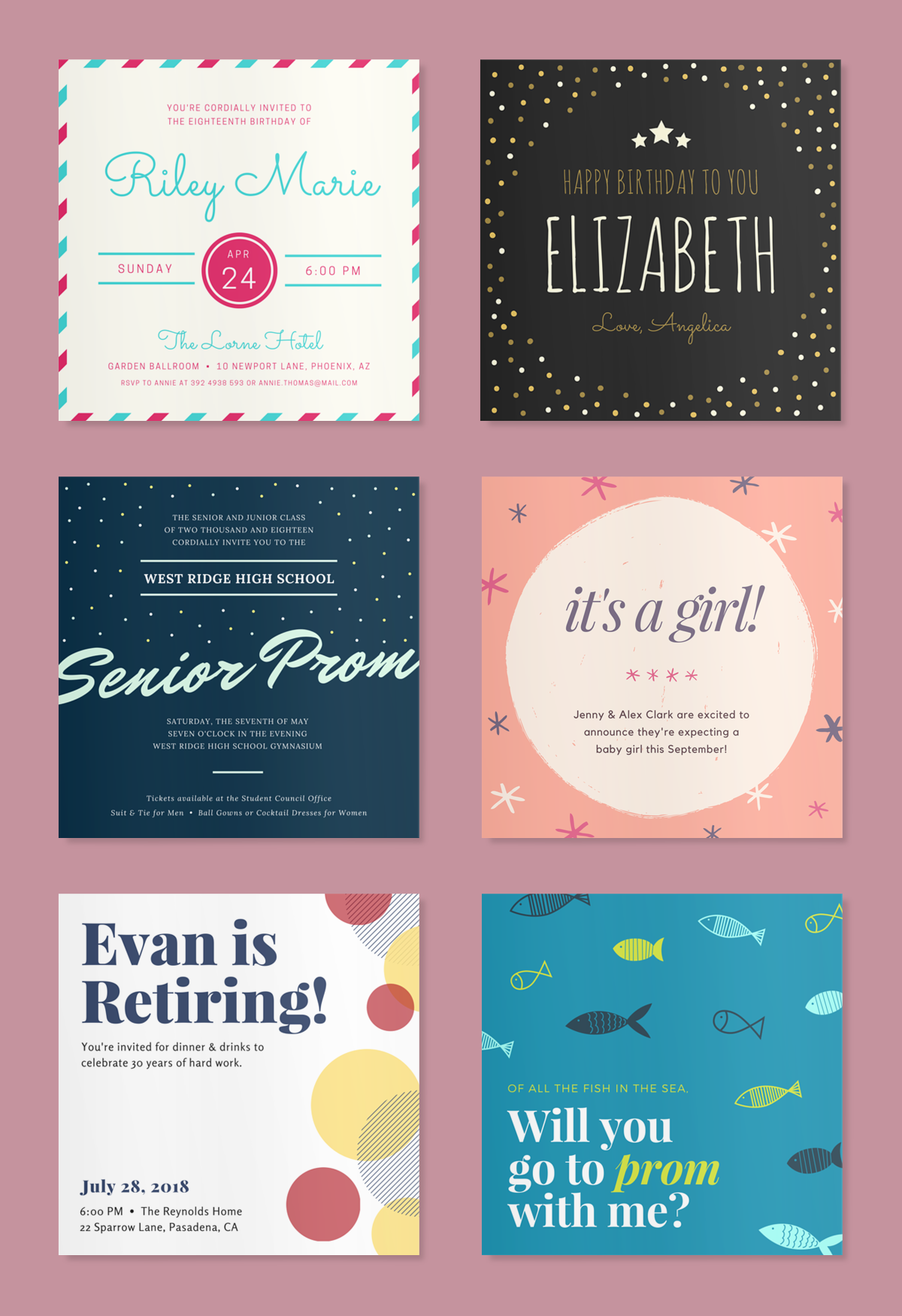 invitations templates editable graphics canva Birthday Baby Shower party